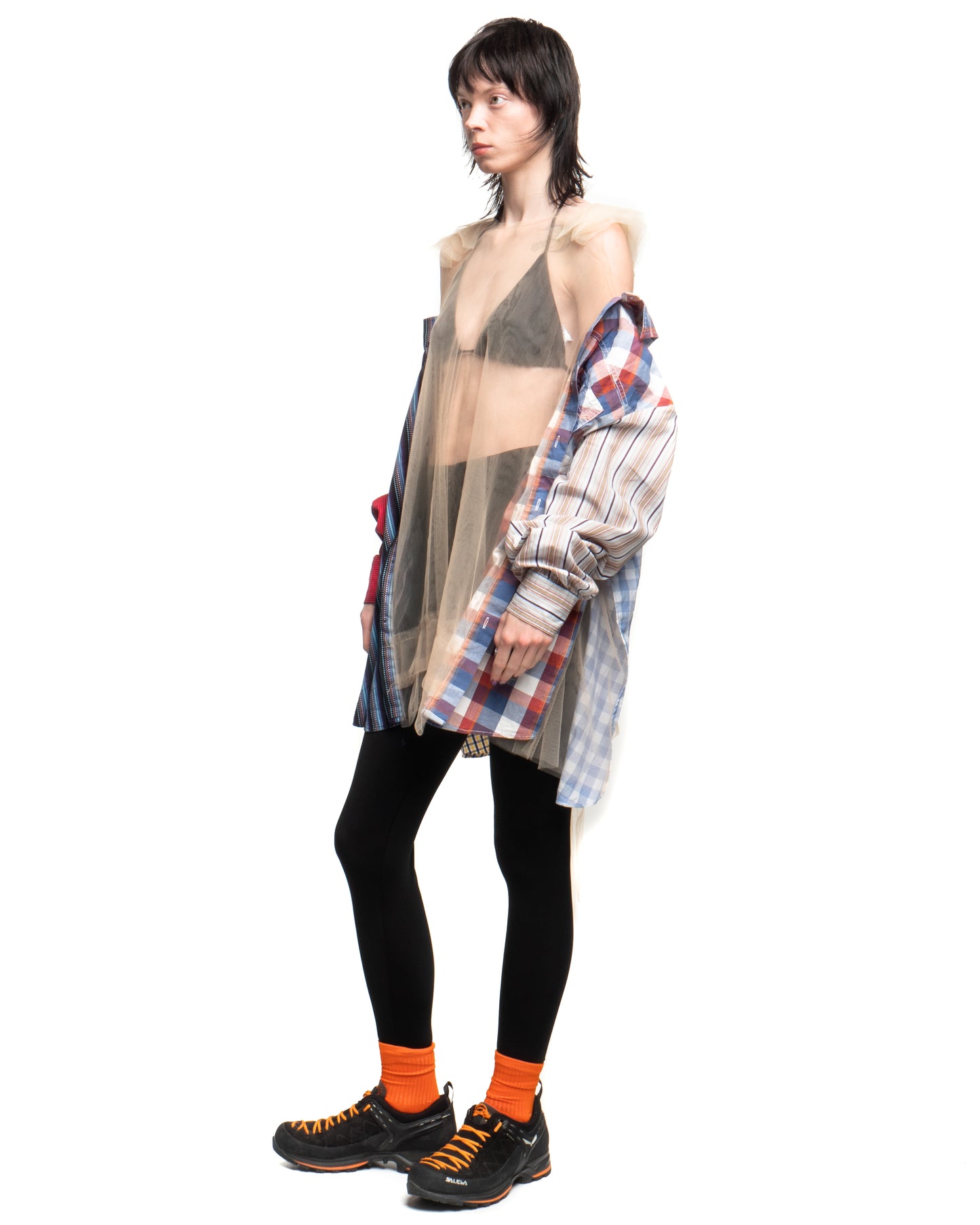 Tulle Shirt with Ties