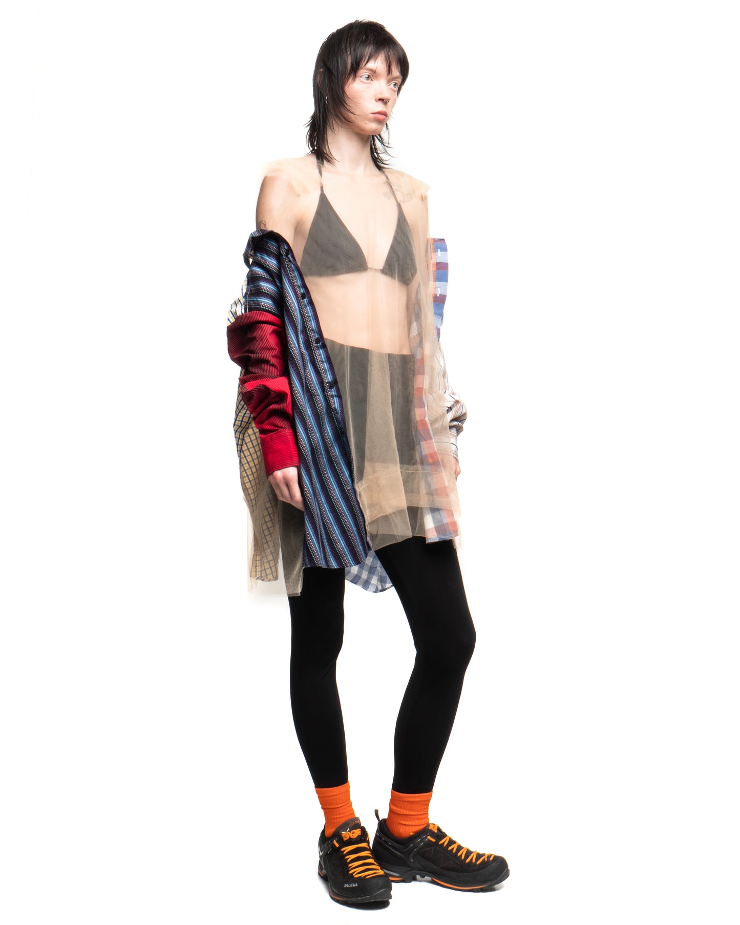 Tulle Shirt with Ties