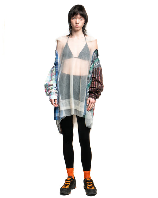 Tulle Shirt with Ties