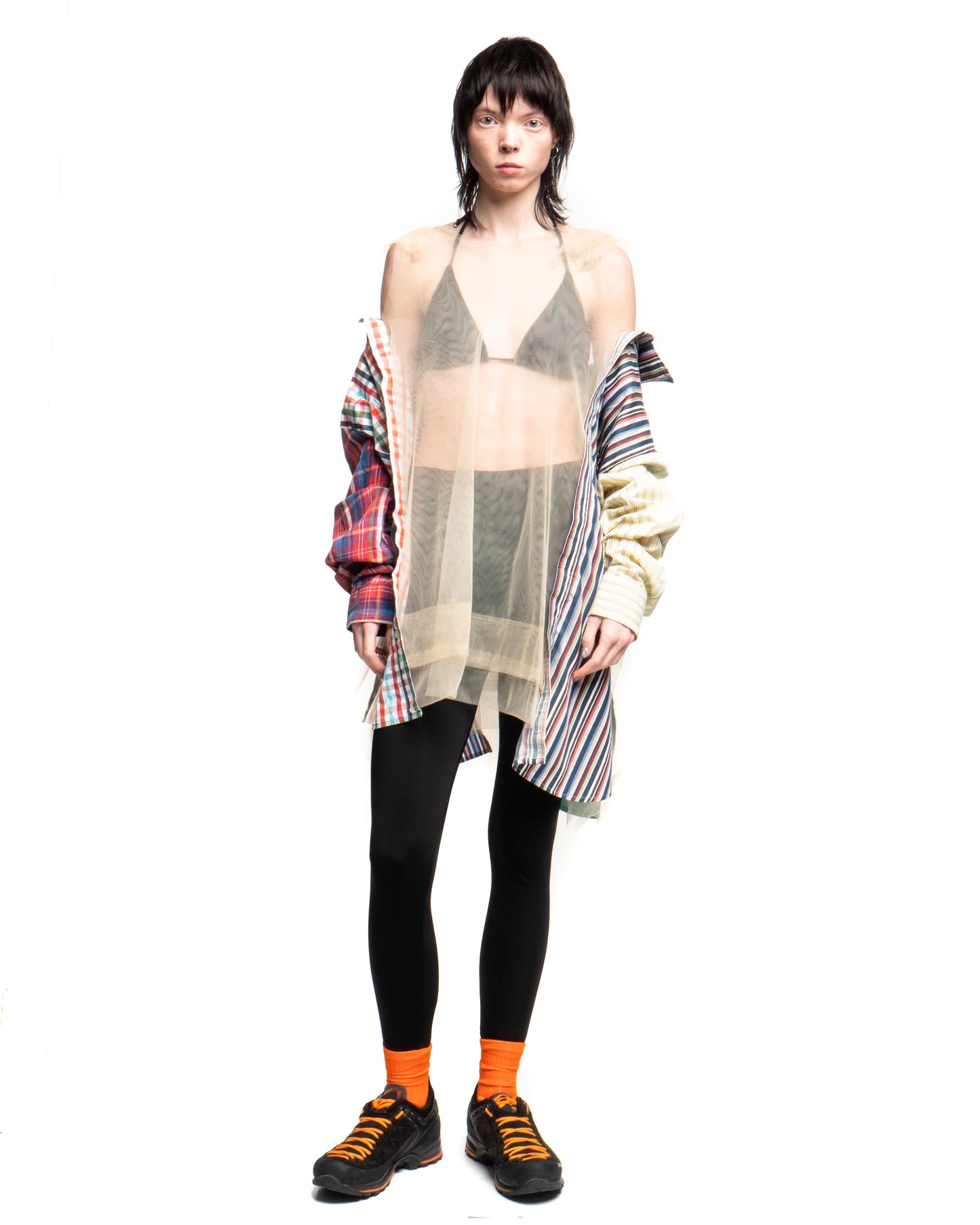 Tulle Shirt with Ties