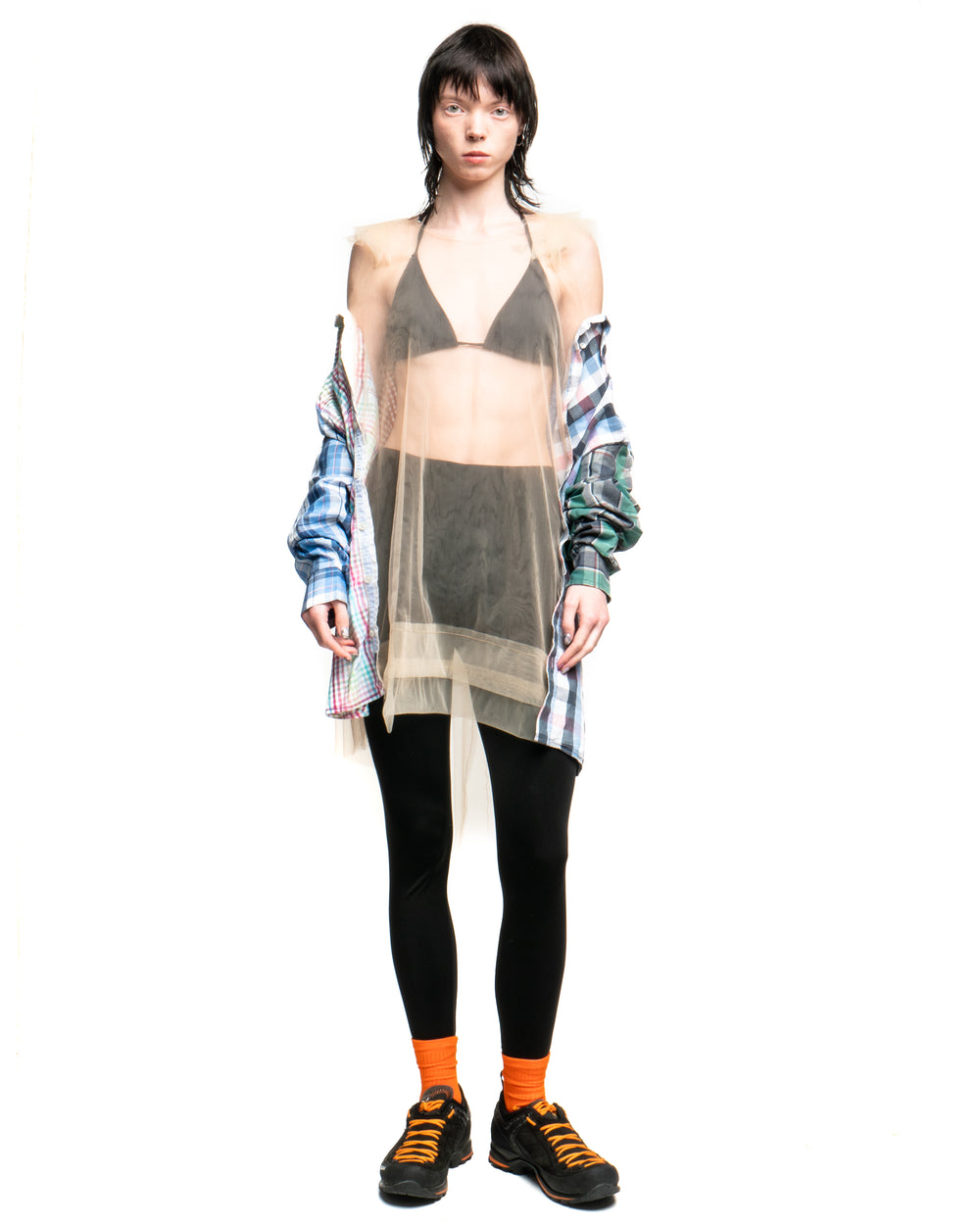 Tulle Shirt with Ties