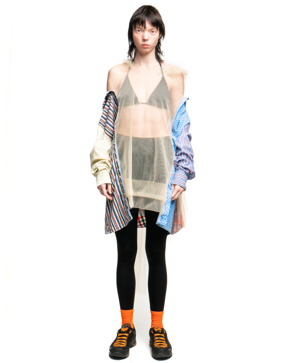 Tulle Shirt with Ties