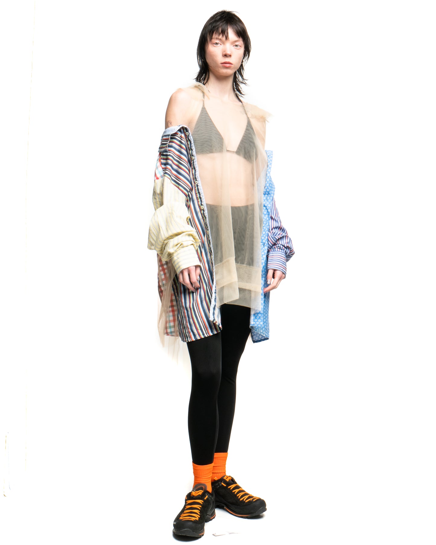 Tulle Shirt with Ties