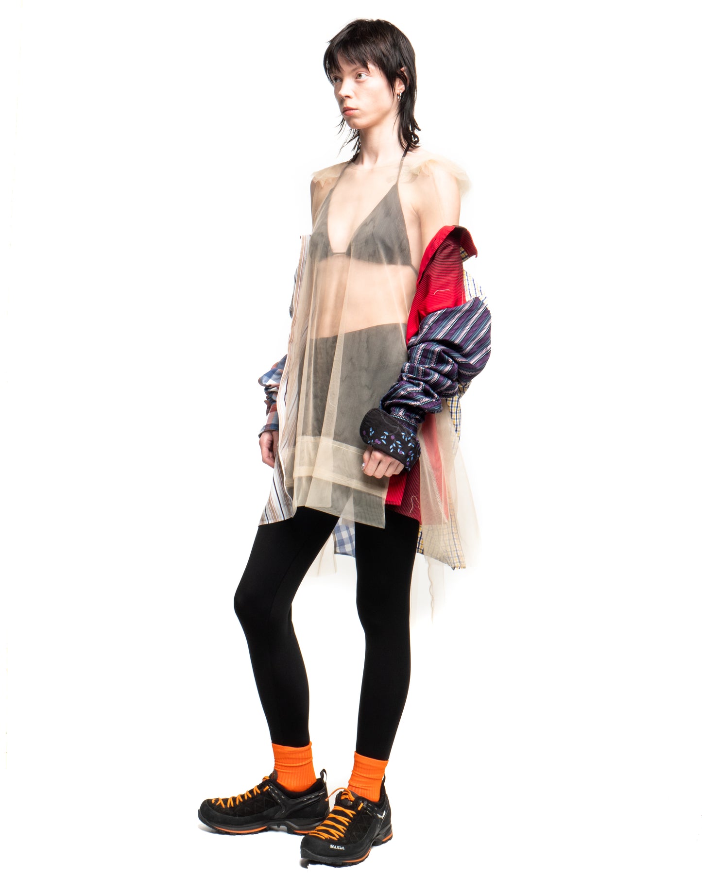 Tulle Shirt with Ties