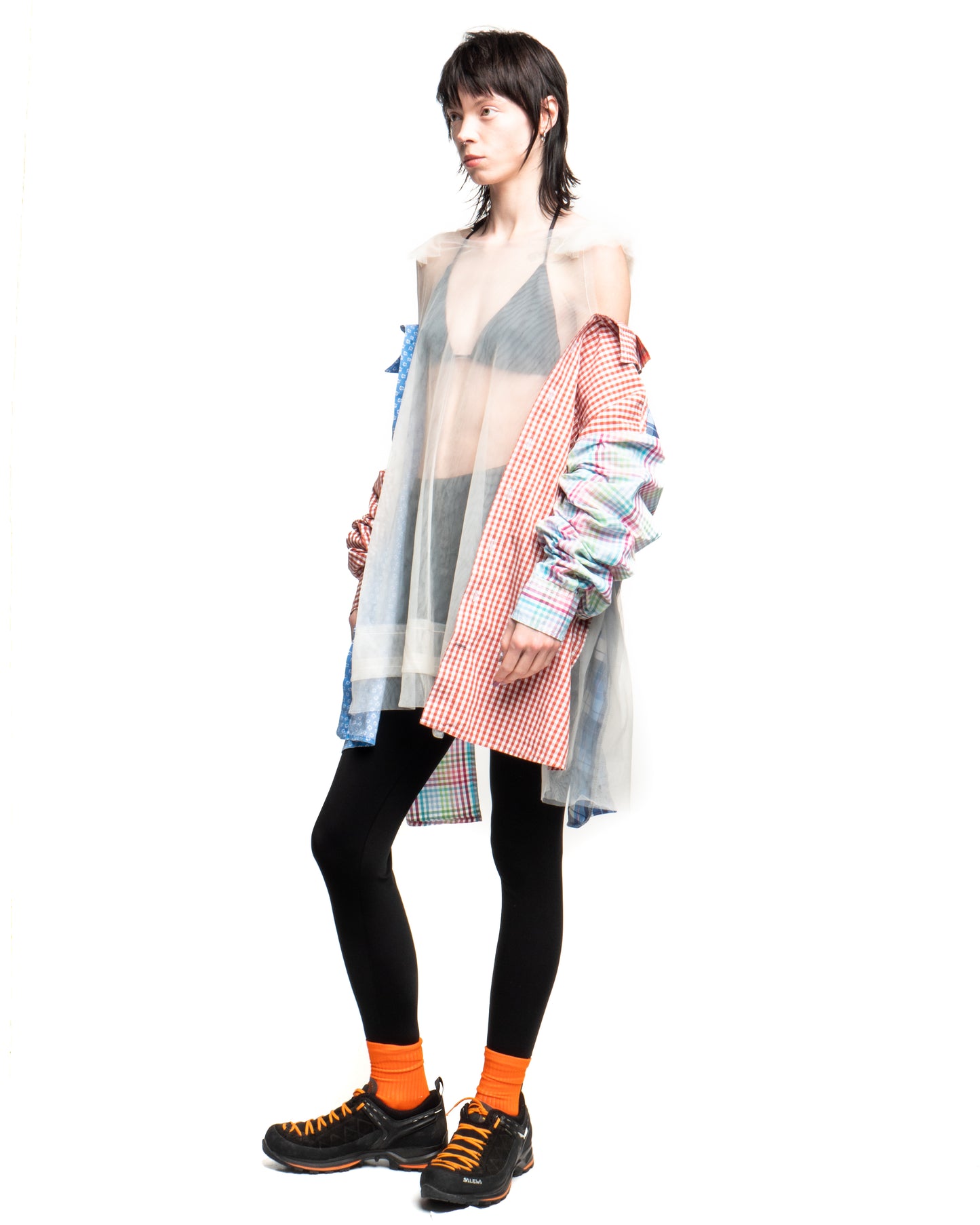 Tulle Shirt with Ties