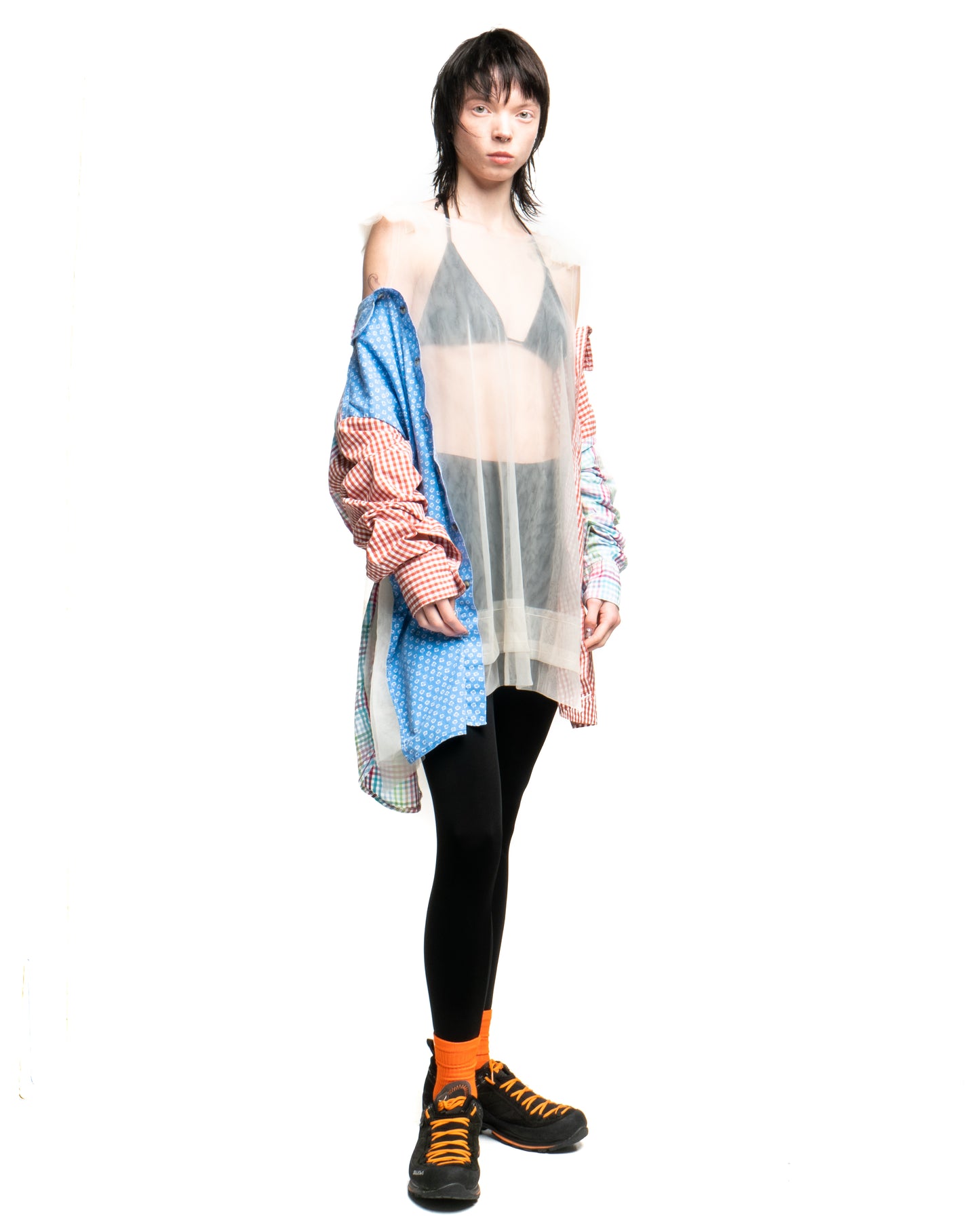 Tulle Shirt with Ties