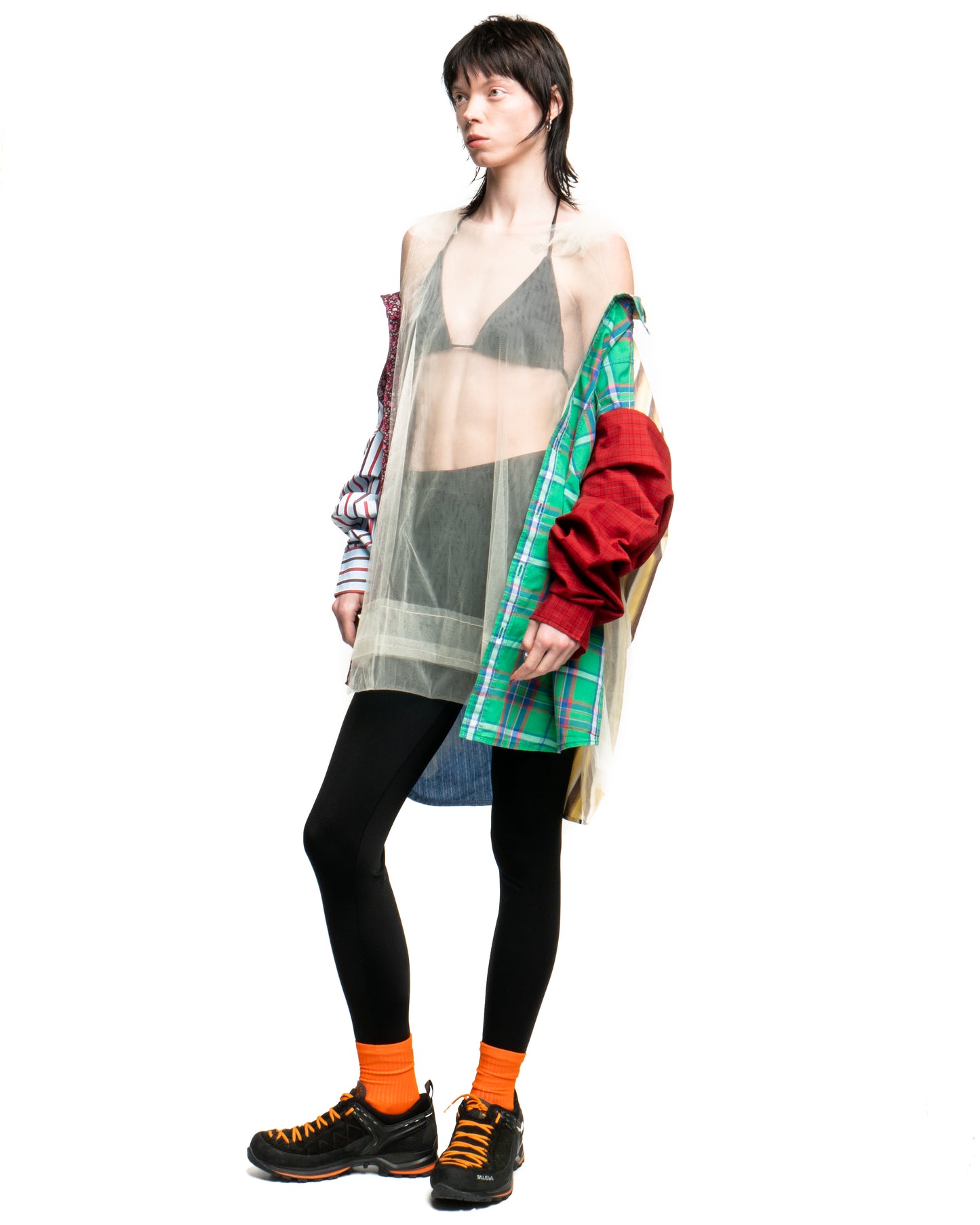 Tulle Shirt with Ties