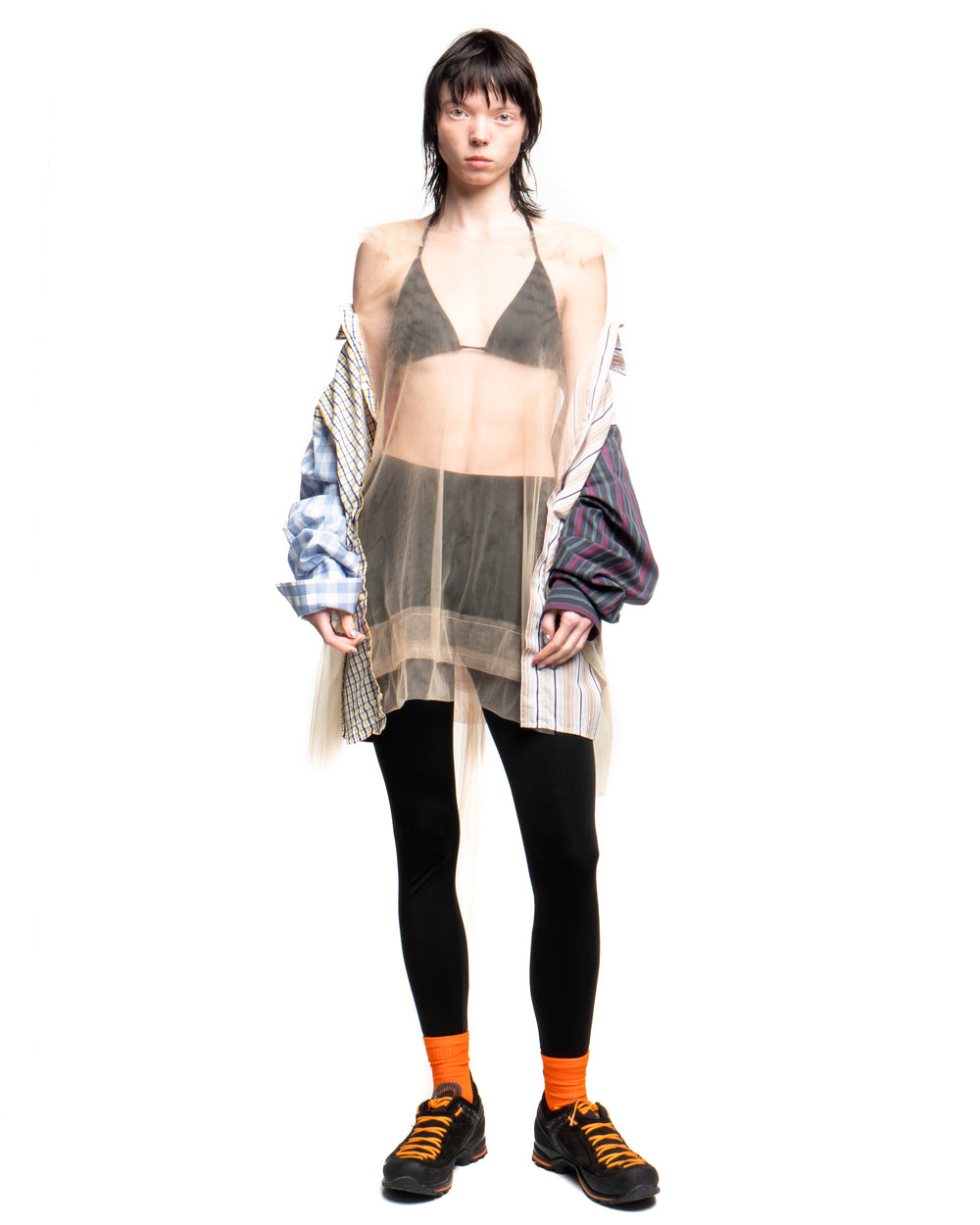 Tulle Shirt with Ties
