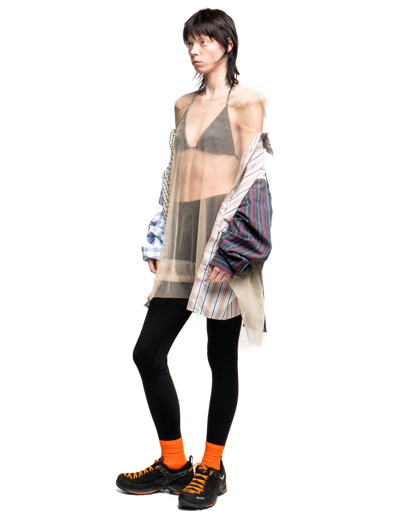 Tulle Shirt with Ties