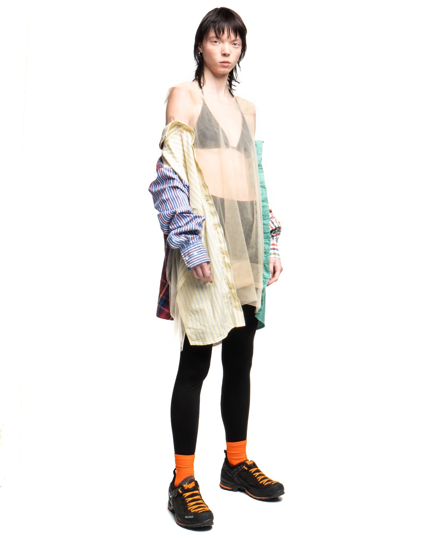 Tulle Shirt with Ties