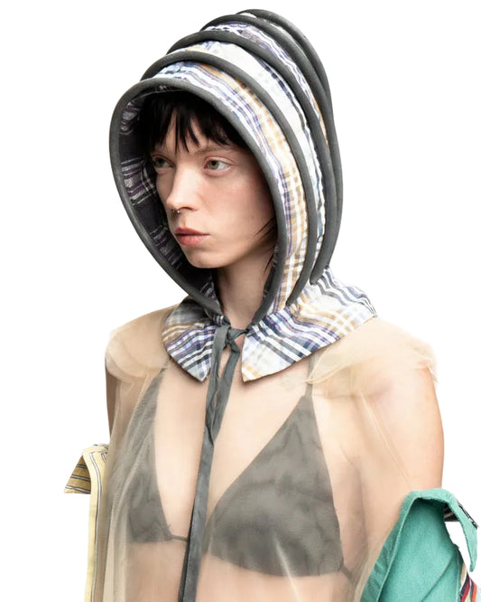 Upcycled bonnet-style hood