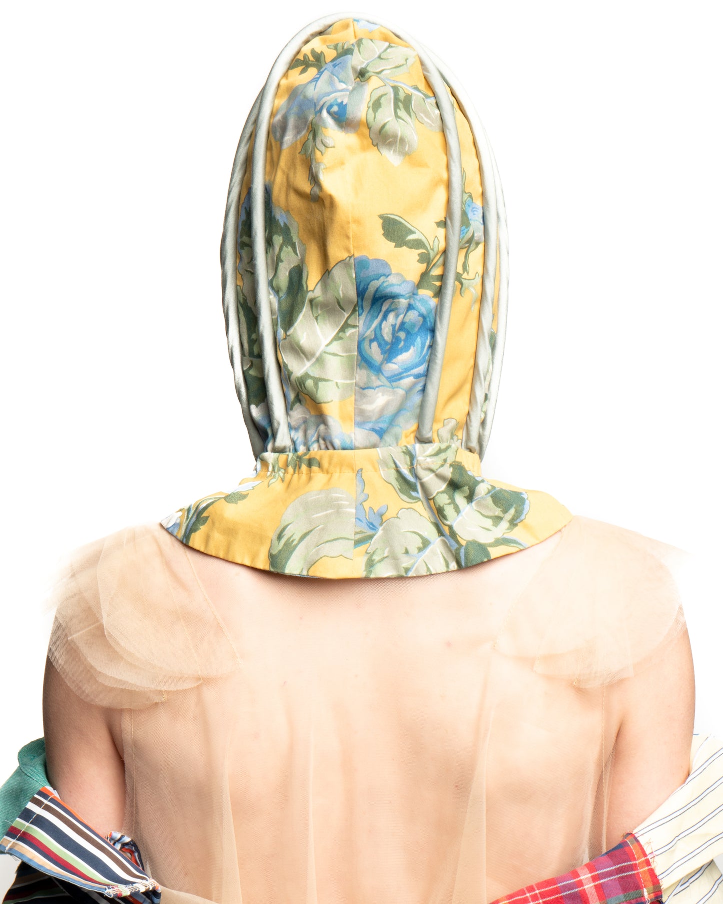 Upcycled bonnet-style hood