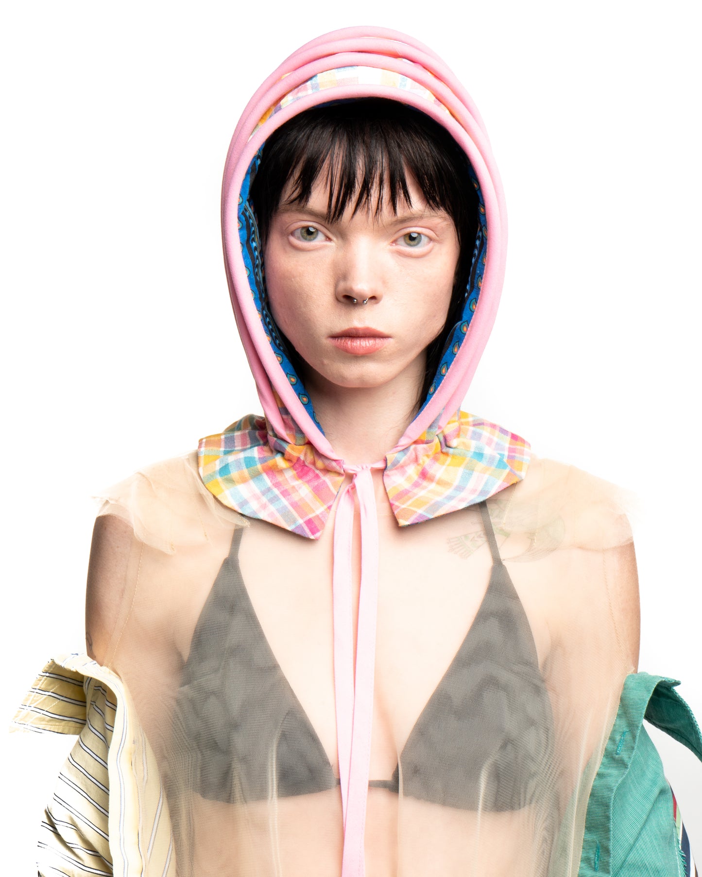 Upcycled bonnet-style hood